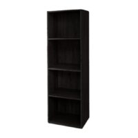 Libreria in legno 4 ripiani scaffale Wengè L 40 x H 29 x H 132 cm