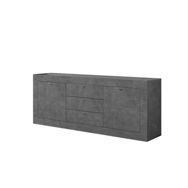 Madia Ocean 2 ante e 3 cassetti grigio beton 210x45x84h