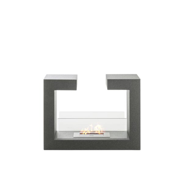 Tete a tete - Biocamino da terra (25cm X 78cm H. 58cm) – Grigio – Design twist