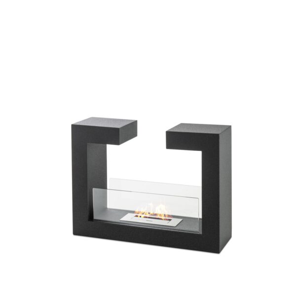 Tete a tete - Biocamino da terra (25cm X 78cm H. 58cm) – Nero – Design twist