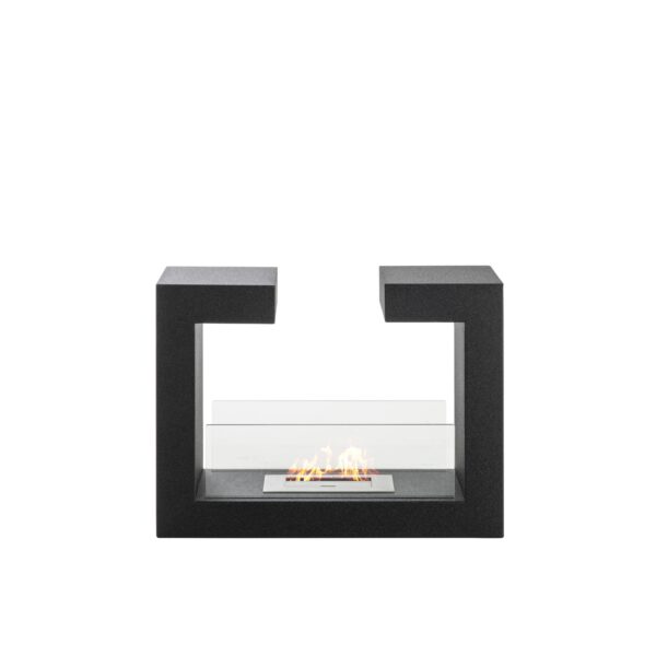 Tete a tete - Biocamino da terra (25cm X 78cm H. 58cm) – Nero – Design twist