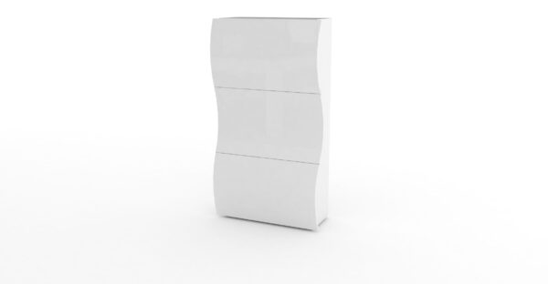 Scarpiera Onda 3 Ante a Ribalta 71x121x26,6 cm – Bianco Lucido