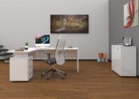 Scrivania ad angolo New Selina – 180x75x60 – Bianco Lucido