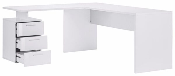 Scrivania ad angolo New Selina – 180x75x60 – Bianco Lucido