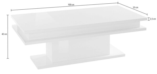 Tavolino da caffè Little Big – 100cm – Bianco Lucido