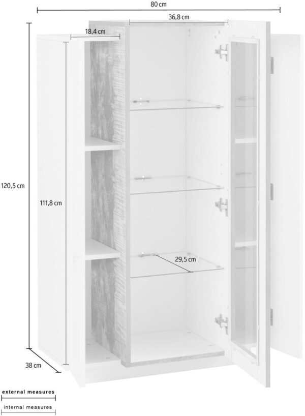 Vetrina Coro – Bianco e Acero Pereira – 80x120x38