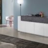 Credenza Coro Moderna 4 ante – Bianco Lucido e Report