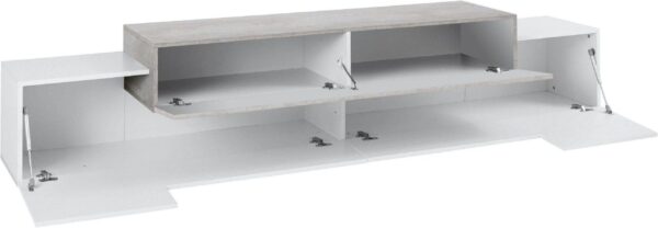 Mobile Porta TV Coro 240 – Bianco Lucido e Cemento