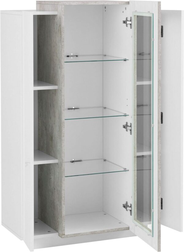 Vetrina Coro – Bianco e Cemento – 80x120x38