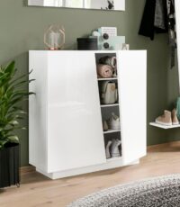 Scarpiera Vega – 2 Ante – 80x86x38 - Bianco Lucido