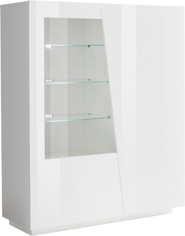 Vetrina Vega – 2 ante – 120x146x13 - Bianco Lucido