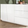 Credenza Vega 140 – 2 ante/3 cassetti – Bianco Lucido