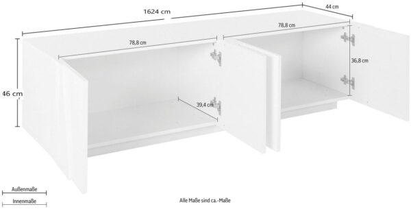 Mobile Porta TV Ping 160 – 4 ante – Cemento Bronx