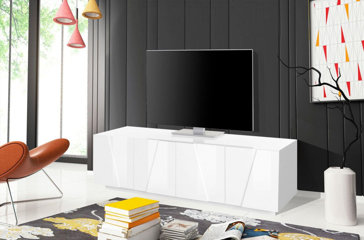 Mobile Porta TV Ping 160 – 4 ante – Bianco Lucido