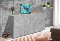 Credenza Ping 140 – 2 ante/3 cassetti – Cemento Bronx
