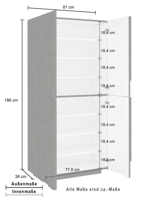 Scarpiera Ping 80 – 4 ante – Bianco Lucido
