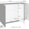 Mobile Multiuso Ping 120 – 2 ante/ 3 vani – Bianco Lucido