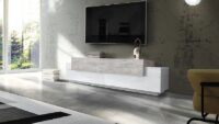 Mobile Porta TV Coro 200 – Bianco Lucido e Cemento