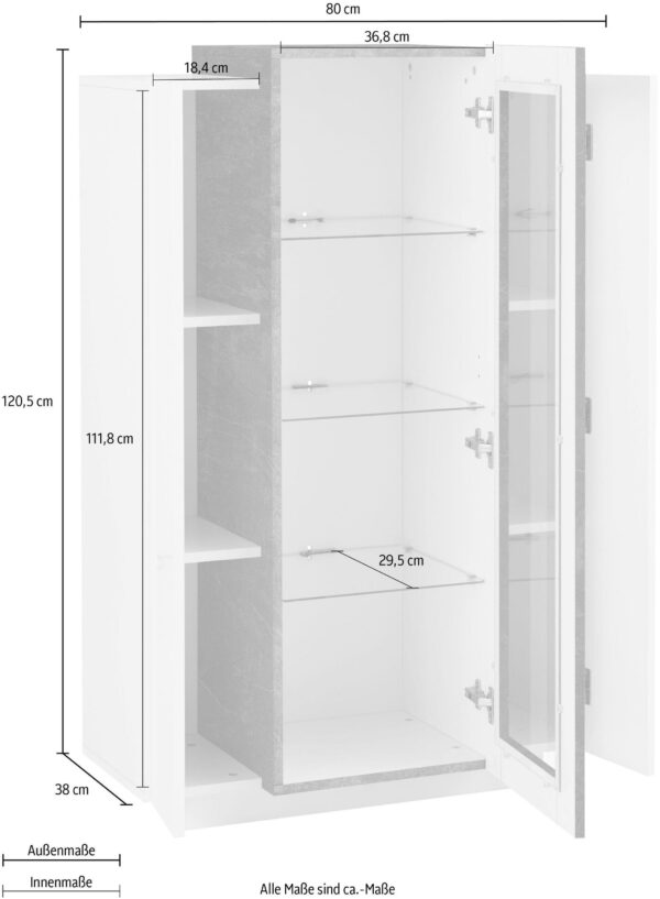 Vetrina Coro – Bianco e Report – 80x120x38