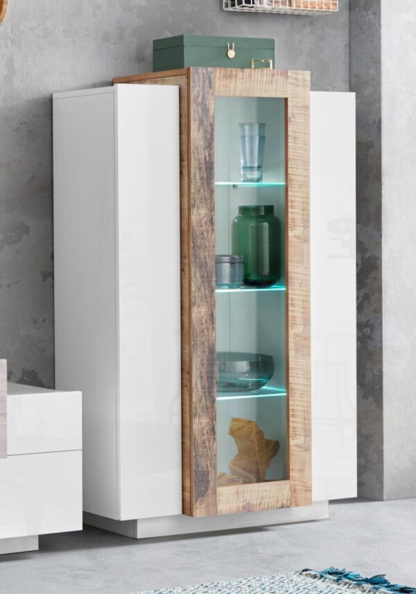 Vetrina Coro – Bianco e Acero Pereira – 80x120x38