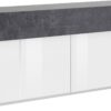 Credenza Coro Moderna 4 ante – Bianco Lucido e Report