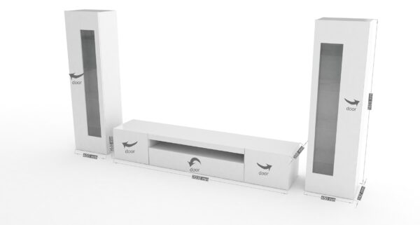 Set Soggiorno Daiquiri – 290x162x40 – Bianco Lucido