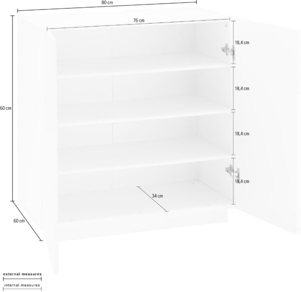 Scarpiera Vega – 2 Ante – 80x86x38 - Bianco Lucido