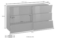 Cassettiera Arco 150 – 6 cassetti – 155x81x40 – Bianco Lucido