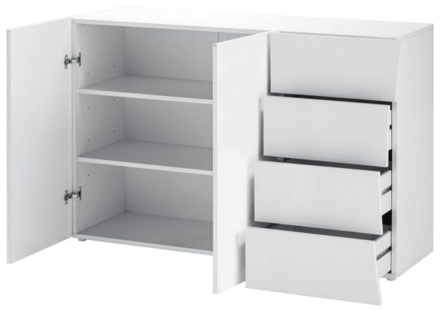 Mobile Multiuso – 2 ante/4 cassetti – Bianco Lucido