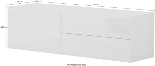Mobile Porta TV Metis 110 – 1 anta + 2 cassetti – Bianco Lucido