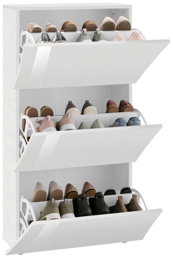 Scarpiera Arco – 3 ante – 71x121x26 – Bianco Lucido