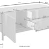 Mobile Porta TV Metis 110 con piedistallo in metallo nero – 1 anta + 2 cassetti – Bianco Lucido