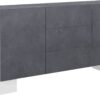 Credenza Pillon 210 – 2+2 ante + 3 cassetti – Bianco Lucido/Report