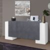 Credenza Pillon 210 – 2+2 ante + 3 cassetti – Bianco Lucido/Report