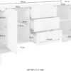 Credenza Pillon 210 –2+2 ante + 3 cassetti – Bianco Lucido