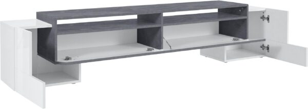 Porta TV Pillon 210 – 2+1 ante – Bianco Lucido/Report