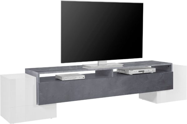 Porta TV Pillon 210 – 2+1 ante – Bianco Lucido/Report
