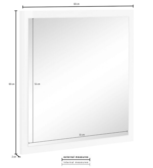 Specchiera Zet – 60x60 – Bianco Lucido