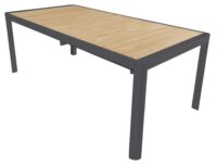 Tavolo Lanzarote MOIA 200/300 alu antracite e teak con gambe scorrevoli