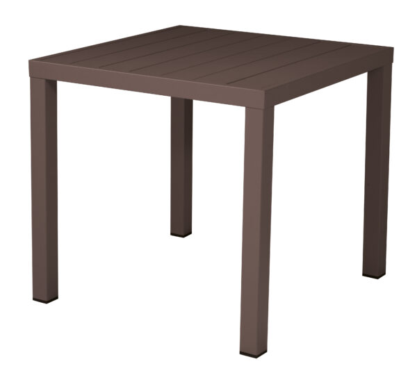 Tavolo San Vincenzo MOIA 80x80 in alluminio chocolate