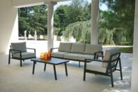 Set Algeri MOIA in alluminio antracite con cuscini grigio chiaro