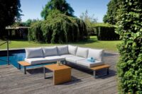 Set angolare MOIA Saint Tropez in alluminio e resin wood