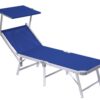 Set di due lettini mare MOIA con tettuccio pieghevole blu
