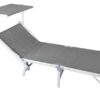 Set di due lettini mare MOIA con tettuccio pieghevole grigio