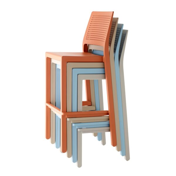 SET 4 SGABELLI EMI TECNOPOLIMERO HT 75CM SCAB DESIGN