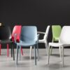 SET 4 SEDIE GINEVRA TECNOPOLIMERO CON BRACCIOLI SCAB DESIGN