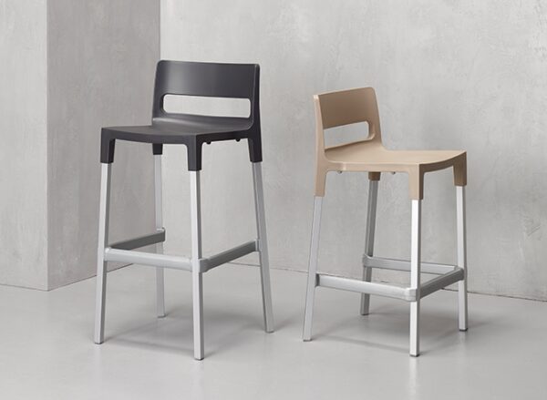 SET 4 SGABELLI DIVO TECNOPOLIMERO HT 75CM MADE IN ITALY SCAB DESIGN