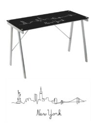 TAVOLO PORTA PC SKYLINE NERO 80X50X74CM CASACOLLECTION
