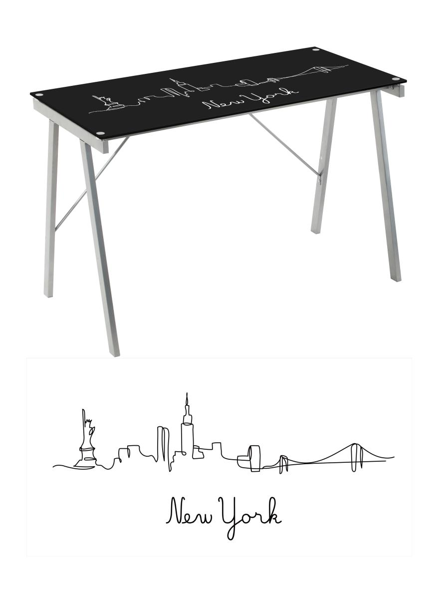 TAVOLO PORTA PC SKYLINE NERO 80X50X74CM CASACOLLECTION