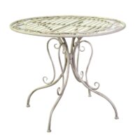 Tavolo metallo ragusa avorio tondo cm ø90h75